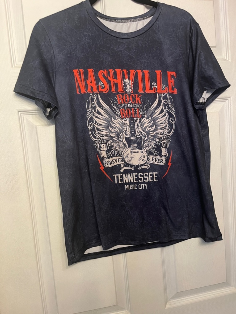 Nashville Rock & Roll Graphic Tee - Black with Red Print
